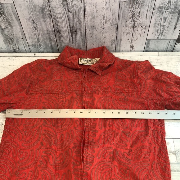 Tantrums Full Zipper Rustic Red Stitch Design Jacket Large - Picture 7 of 9